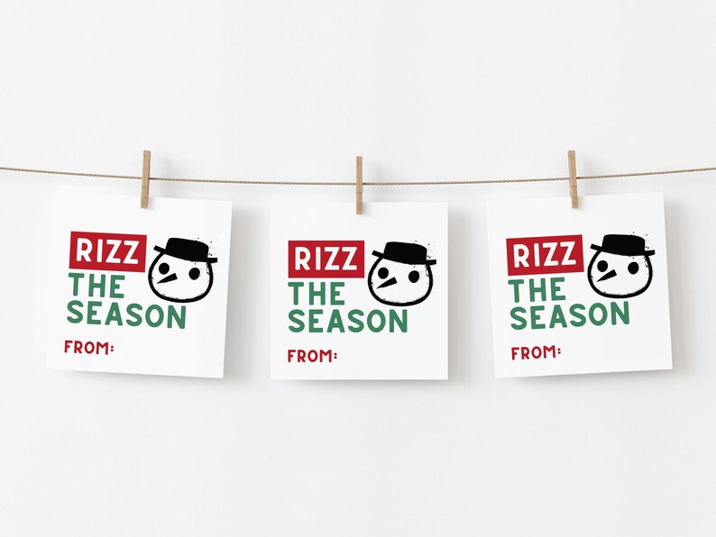 Rizz the Season Gift Tag, Printable Treat Tags for Tweens, Class ...