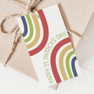 Double Rainbows Treat Tags for St. Patrick&#39;s Day, Printable Gift Tag, St. Patty&#39;s Day Card, Small Gift for St. Patrick&#39;s Day, Kids Printable