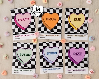 Teen Slang Candy Hearts, Funny Kids Valentine Printable, Class Valentines, Tween Valentines, Middle Schooler, Gen Z, Gen Alpha, For Teenager