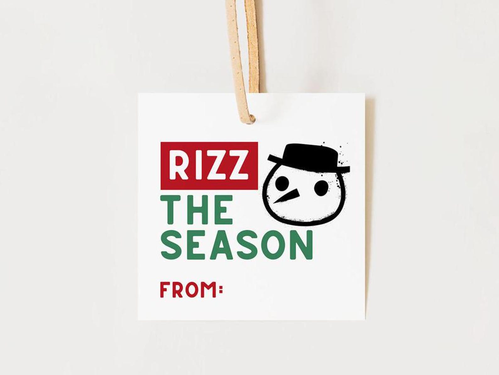 The Rizz Printable Rizz the Season Gift Tag, Printable Treat Tags for Tweens, Class ...