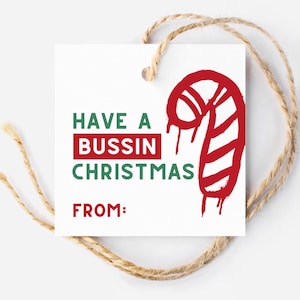 Have a Bussin Christmas Treat Tag für Kinder, druckbare Geschenkanhänger, Klasse Party Favor Tag, Mittelschule Slang, lustiges Teenager Geschenk, Für Tweens