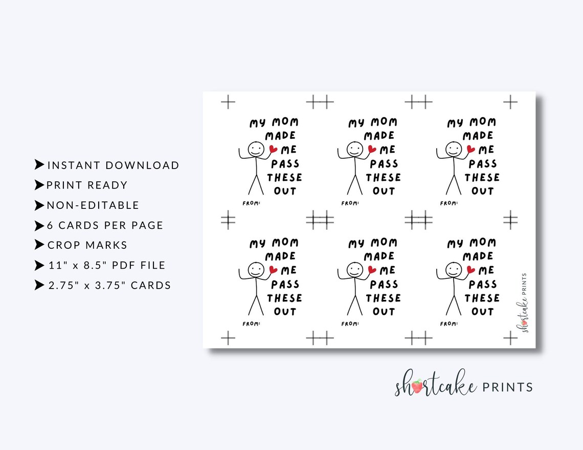 Kids Funny Valentine Cards Funny Valentine's Day Card - Etsy