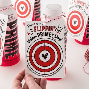 Bottle Flipping Target Tag, Hydration Drink Valentine Printable, Kids Valentines, Classroom Valentines, School Valentines, Tween Cards, Game