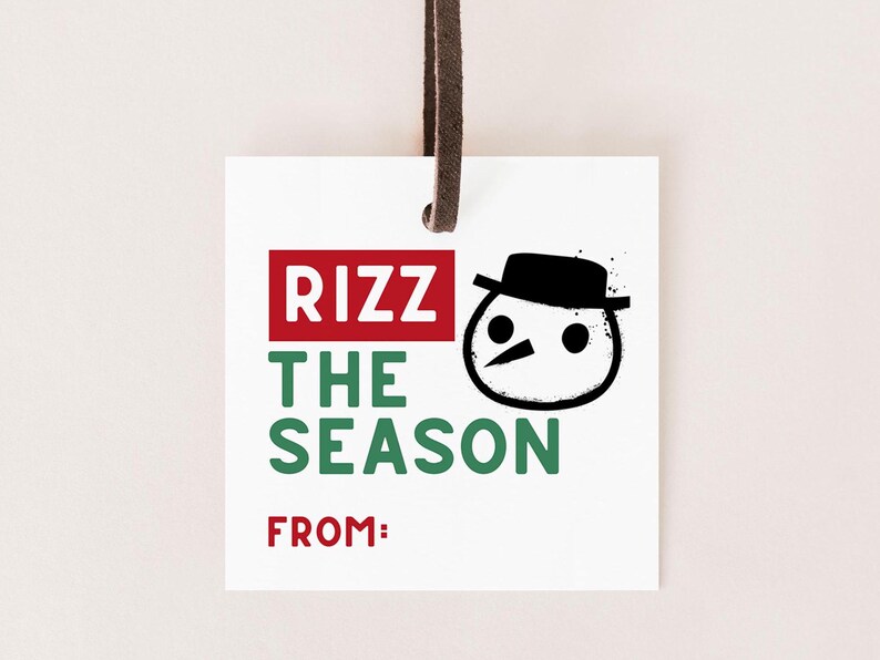 Rizz the Season Gift Tag, Printable Treat Tags for Tweens, Class ...
