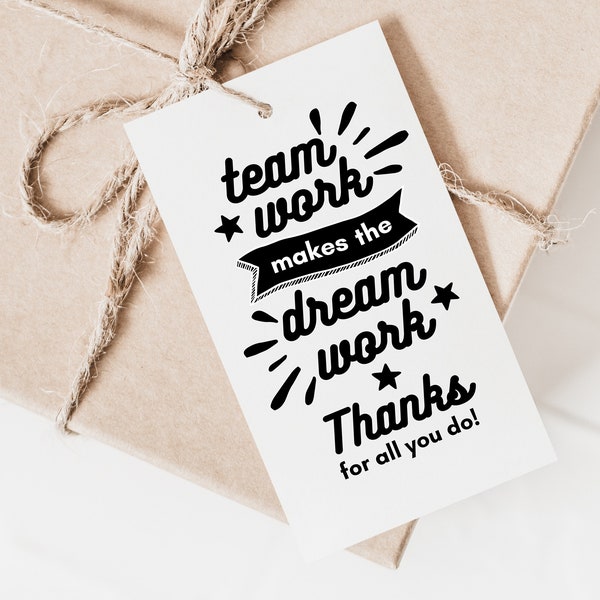 Employee Appreciation Day Gift Tags, Printable Treat Tag, Staff Appreciation, Teamwork, Gift from Boss, Thanks For All You Do, Sports Team