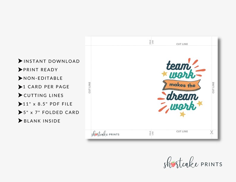 Employee Appreciation Card 5x7 Blank Inside - Etsy