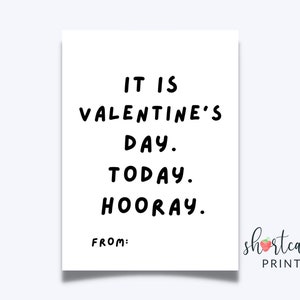 Funny Valentine Cards for Kids, Printable Classroom Valentines, Digital ...