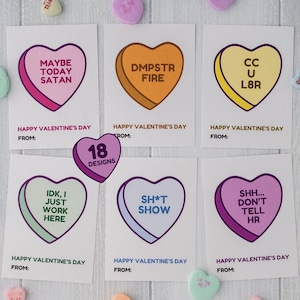 Saint-Valentin drôle de collègue, Cartes de coeurs de bonbons, Fête de la Saint-Valentin au bureau, Saint-Valentin à imprimer, Étiquette cadeau collègue, Pour le patron, Pour les employés