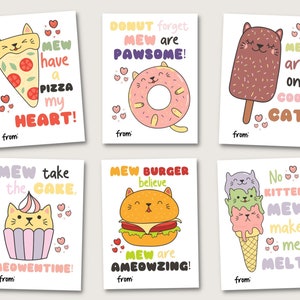 Cute Cat Faces Food Valentines para crianças, Kawaii Cat, Kawaii Food, Classroom Valentines, School Valentines, Kitten Valentine, Kitty Valentine