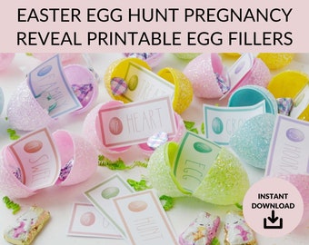 Easter Pregnancy Announcement, Printable Pregnancy Sign Easter Egg Hunt, April Pregnancy Reveal, Spring Baby, Tell Husband, Grandparent Gift