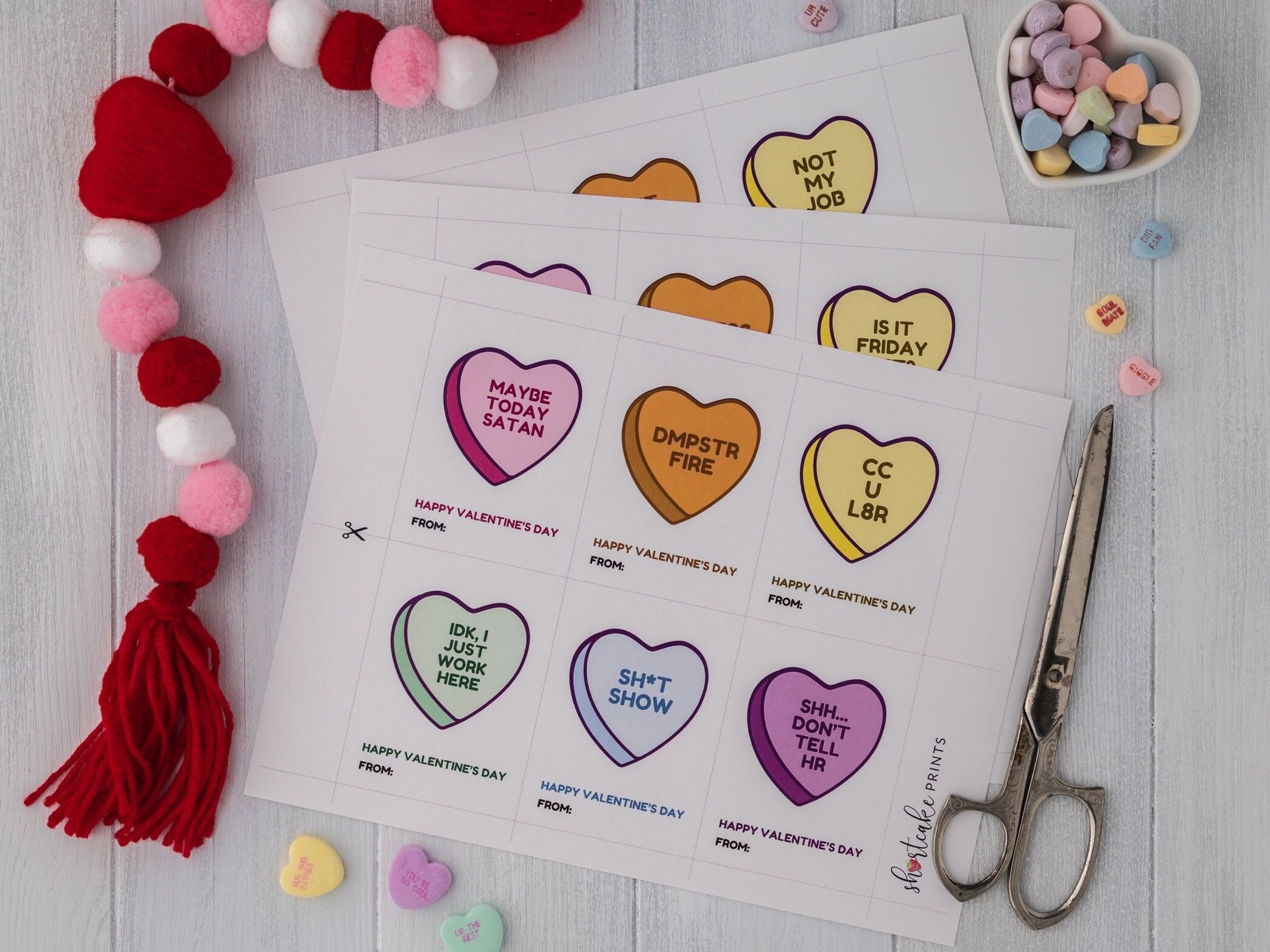 Funny Coworker Valentines, Candy Hearts Cards, Office Valentine's Day  Party, Printable Valentine, Coworker Gift Tag, for Boss, for Employees -  Etsy, image size:2086x1564