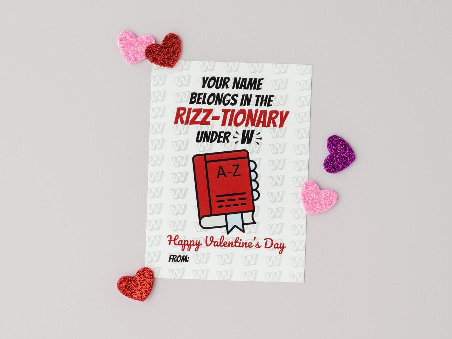 The Rizz Printable Rizz Puns Funny Valentine's Day Cards, Kids Slang Printable Classroom ...