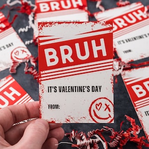 Bruh It's Valentine's Day, Tween Valentine, Funny Kids Valentine, Classroom Valentines, For Older Kids, For Boys, Printable School Valentine