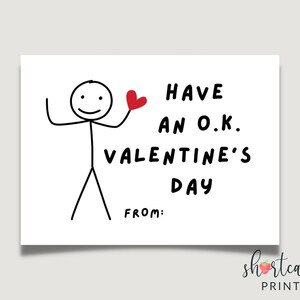 Funny Kids Valentine's Day Cards, Printable Classroom Valentines ...