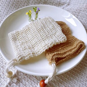 4 pack Organic Cotton Shower Pouf | Gentle Exfoliating Body Loofah | Handmade Bath Pouf | Organic Gift | Eco Friendly Gift