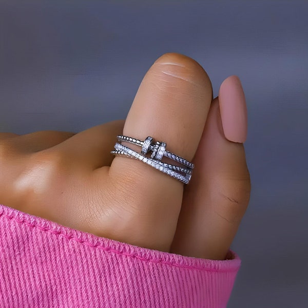To My Daughter Fidget Ring, Sterling Silver Ring, Adjustable Ring, Birthday Gift, Rings for Women, Gift for Daughter