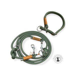 Noble dog set Adjustable rope leash with choke collar Dog leash Dog collar handmade individually personalizable safe