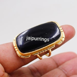 Natural  black Onyx Ring, Sterling Silver, Purple Stone Ring, Natural Purple Onyx Gemstone Birthstone Jewelry, Modern Minimalist