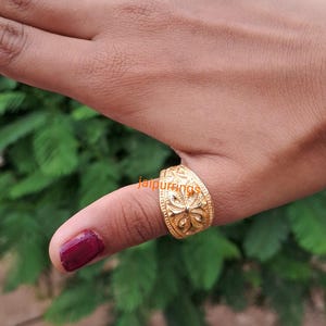 92.5 silver Flower Ring, Fleur De Lis Ring, Statement Ring, Fleur De Lis Symbol, Gold Brass Heraldic Lily Ring, French ring