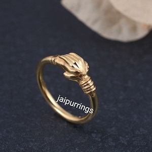 Back To School Gift For Your Daughter, Unique Love Hugging Hands Ring, Hug Gold Ring, Dainty Hand Ring, silver Hugging ring
