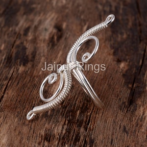 92.5 silver Adjustable wire Ring, Wire wrapped Ring, Silver Copper Gold Ring, Wire Wrapped Jewelry, Handmade Jewelry