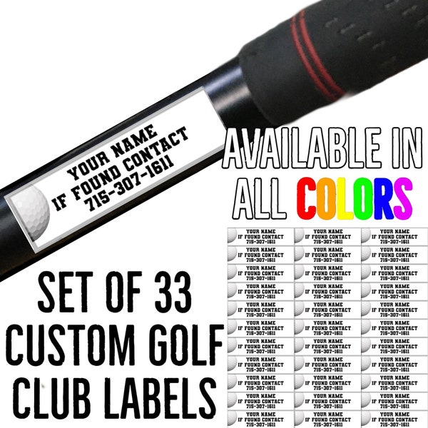 Golf Club Id Labels Etsy
