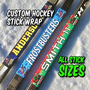 Custom Hockey Stick Wrap 10 inch – Personalized Name, Number and Team Logo
