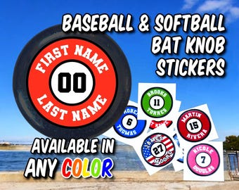 Pegatina personalizada para el pomo del bate de béisbol y sóftbol: calcomanías deportivas personalizadas