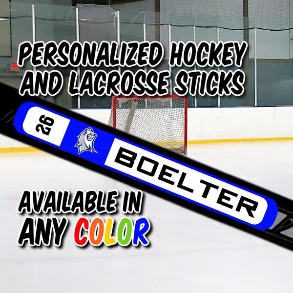 Personalisierte Hockeyschläger-Aufkleber | Lacrosse Stick Abziehbilder | Kussschnitt, einfach gelten