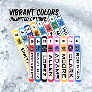 Personalized Hockey Stick Stickers | Lacrosse Stick Decals | Kiss Cut Easy Apply Labels for Sports