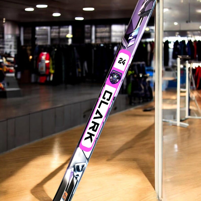 Personalized Hockey Stick Stickers | Lacrosse Stick Decals | Kiss Cut Easy Apply Labels for Sports