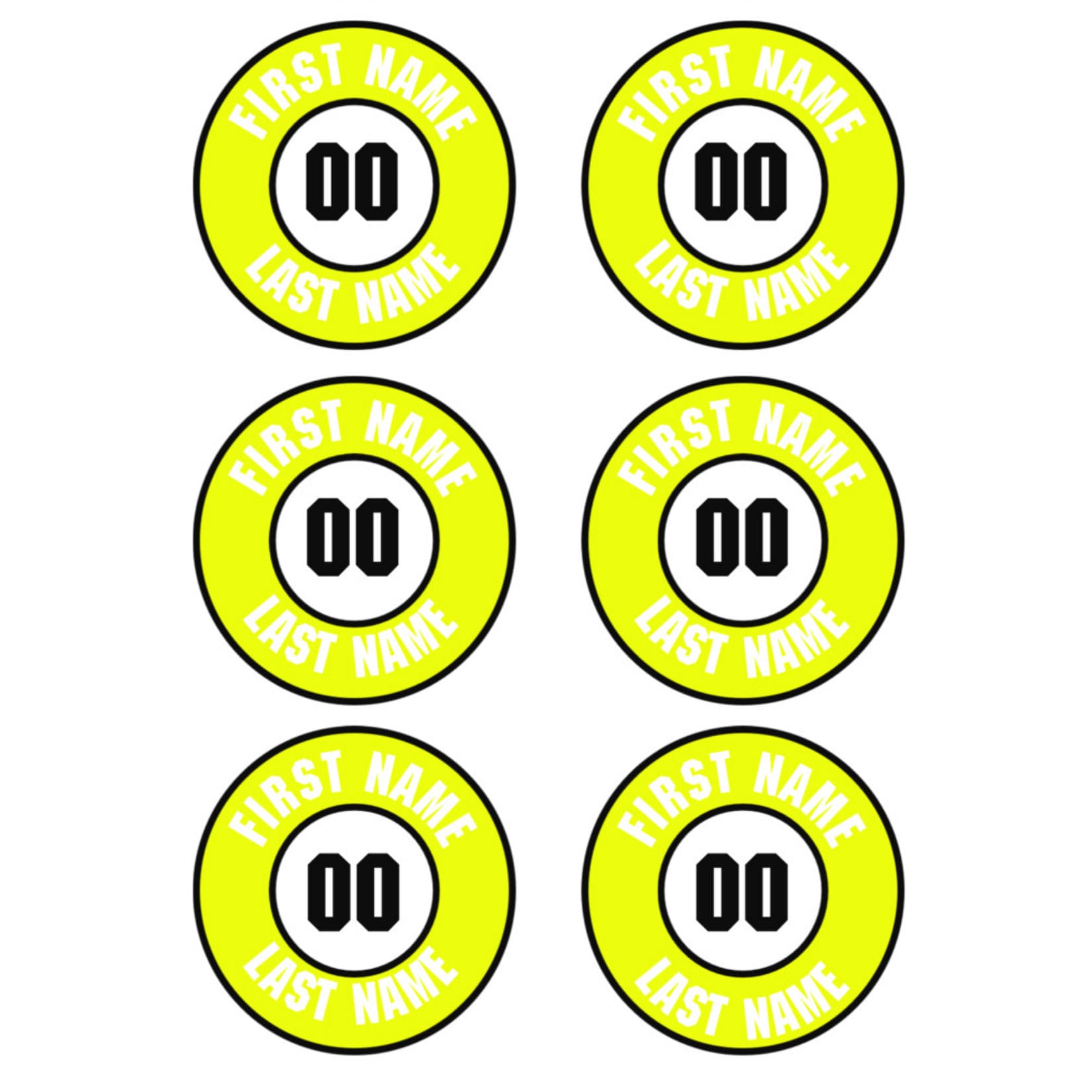Set of 6 Personalized Bat Knob Stickers Team Helmet Decals Etsy