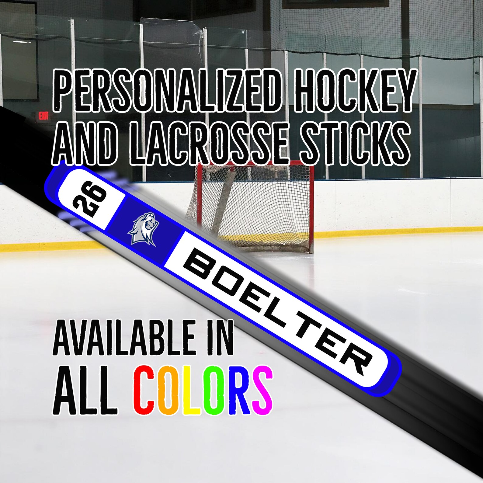 Personalized Hockey Stick Stickers Lacrosse Stick Decals Etsy