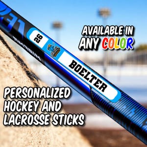 Personalized Hockey Stick Stickers | Lacrosse Stick Decals | Kiss Cut Easy Apply Labels for Sports