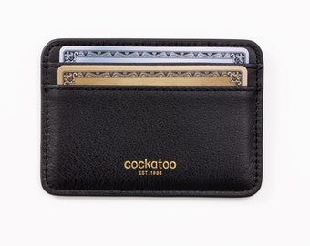 Cockatoo RFID Credit Card Holder, Genuine Leather Snap