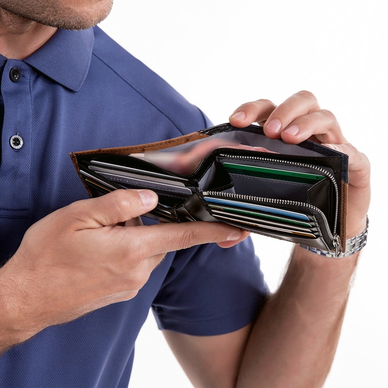 Cockatoo Genuine Leather Bifold Wallet for Mens With Zipper Etsy