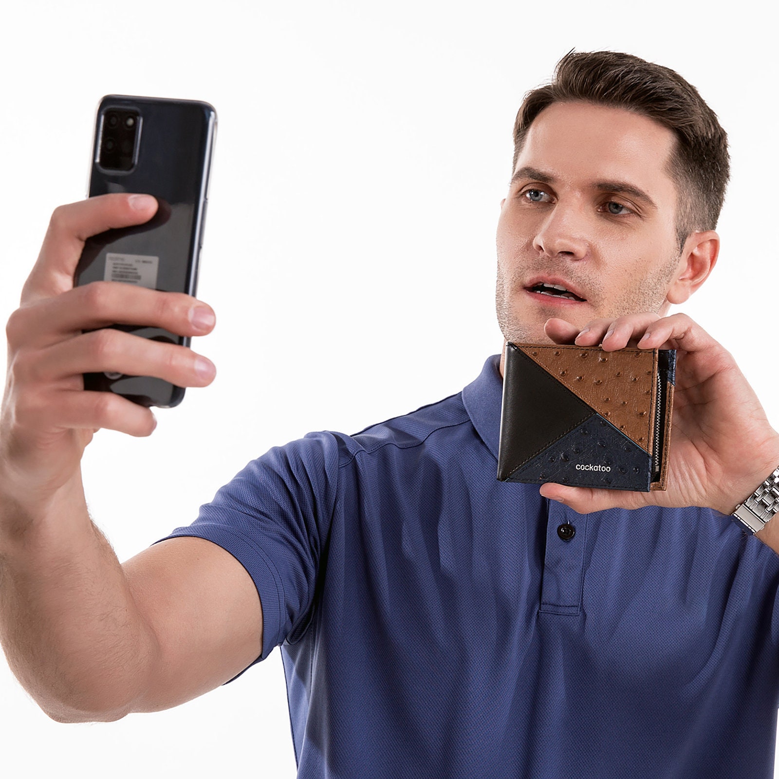 Cockatoo Genuine Leather Bifold Wallet for Mens With Zipper Etsy