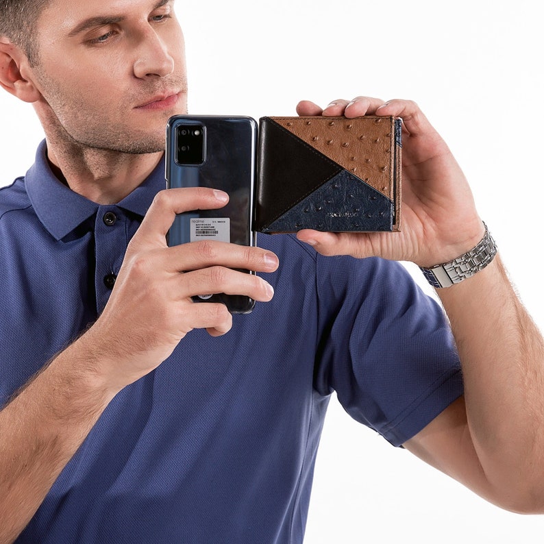 Cockatoo Genuine Leather Bifold Wallet for Mens With Zipper Etsy