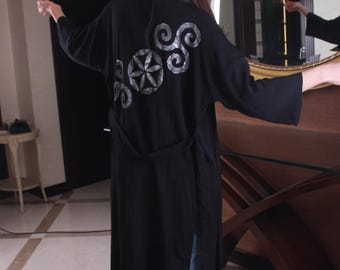 Handmade Organic Cotton Muslin Robe: Boho Kimono Style