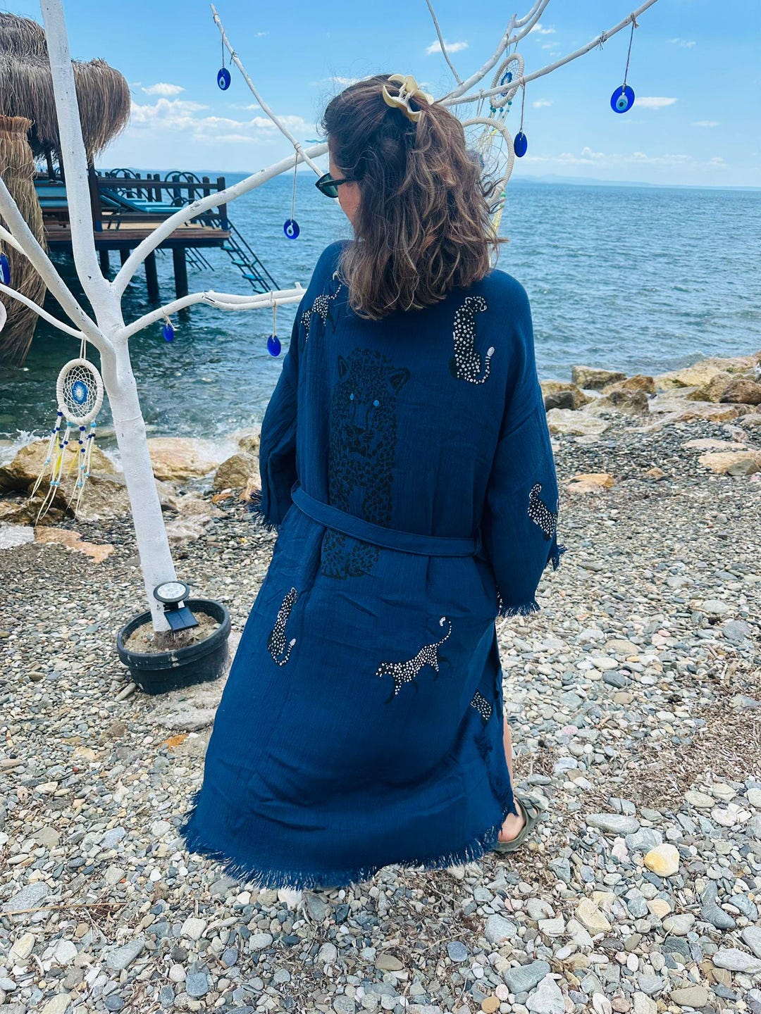Handmade Muslin Cotton Robe: Leopard Print Kimono, Turkish Spa Gown - Etsy