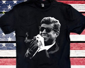 John F. Kennedy T-shirt voor sigaren en zonnebrillen