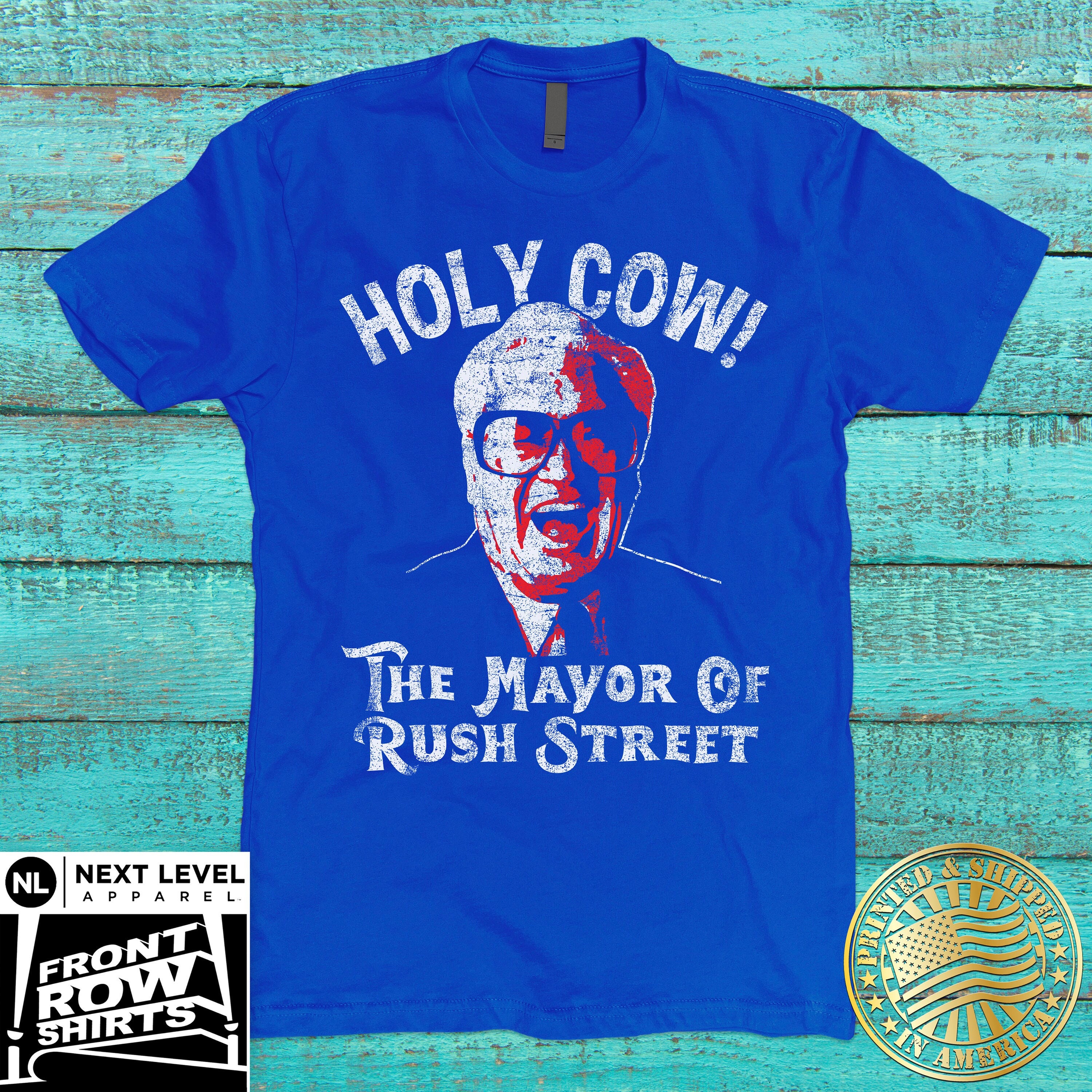 Chicago Cubs Retro Distressed Harry Caray Holy Cow 