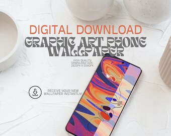 Abstract Graphic Art Phone Wallpaper: Moody Home Screen- Feeling Like (Digital Download)