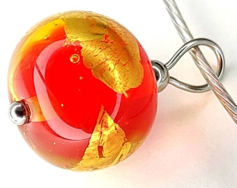 Necklace made of Murano glass and gold leaf