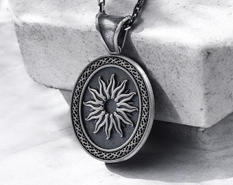 Sterling Silver Sun Symbol Pendant - Etsy
