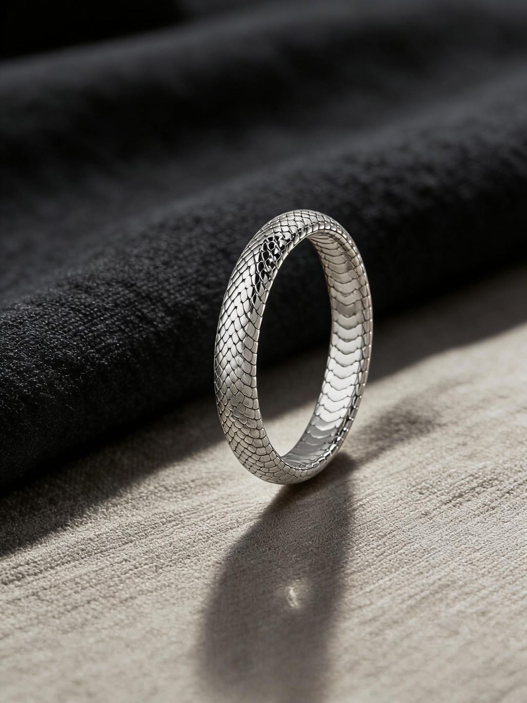Snake Skin Pattern Rings Snake Skin Band Ring: Silver or Gold, Engraved Stacking Design - Etsy