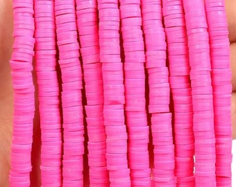 4mm Light Pink Heishi Beads, Pink Clay Beads, Polymer Clay Disc Beads,  African Disc Beads, Vinyl Heishi, 16 Inch Strand 381 -  Hong Kong