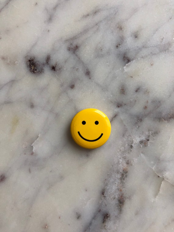 Rare Vintage Yellow Happy Face Pin from the 1970s - image 1