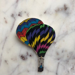 Hot Air Balloon Lapel Pin -1990s Jewelry -Hot Air Balloon Brooch - Vintage