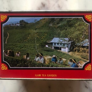Ilan Tea Garden Canister -Vintage Tea Storage Container - Nepal Tea  - Nepal Souvenir